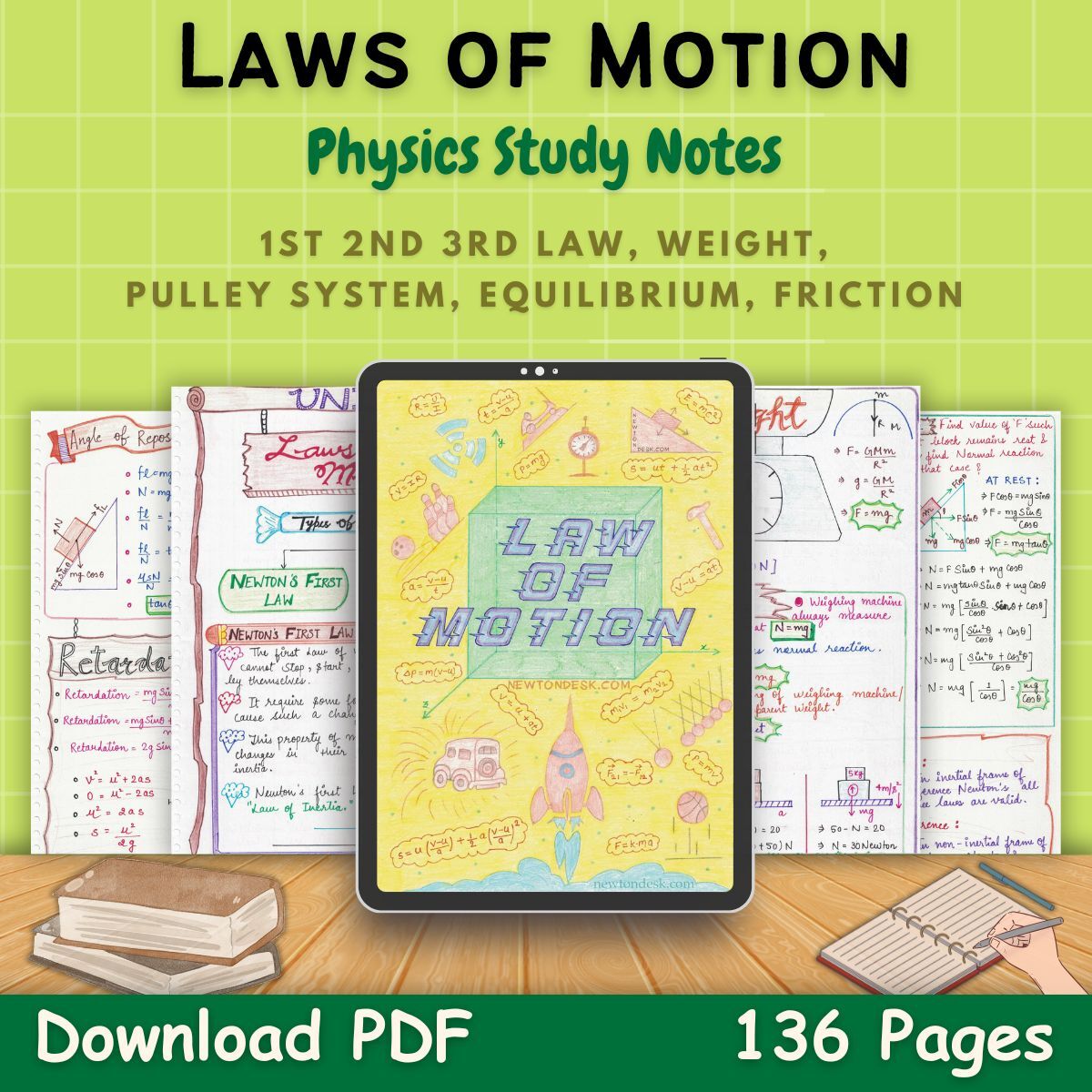 laws of motion grade 11 physics study notes pdf green