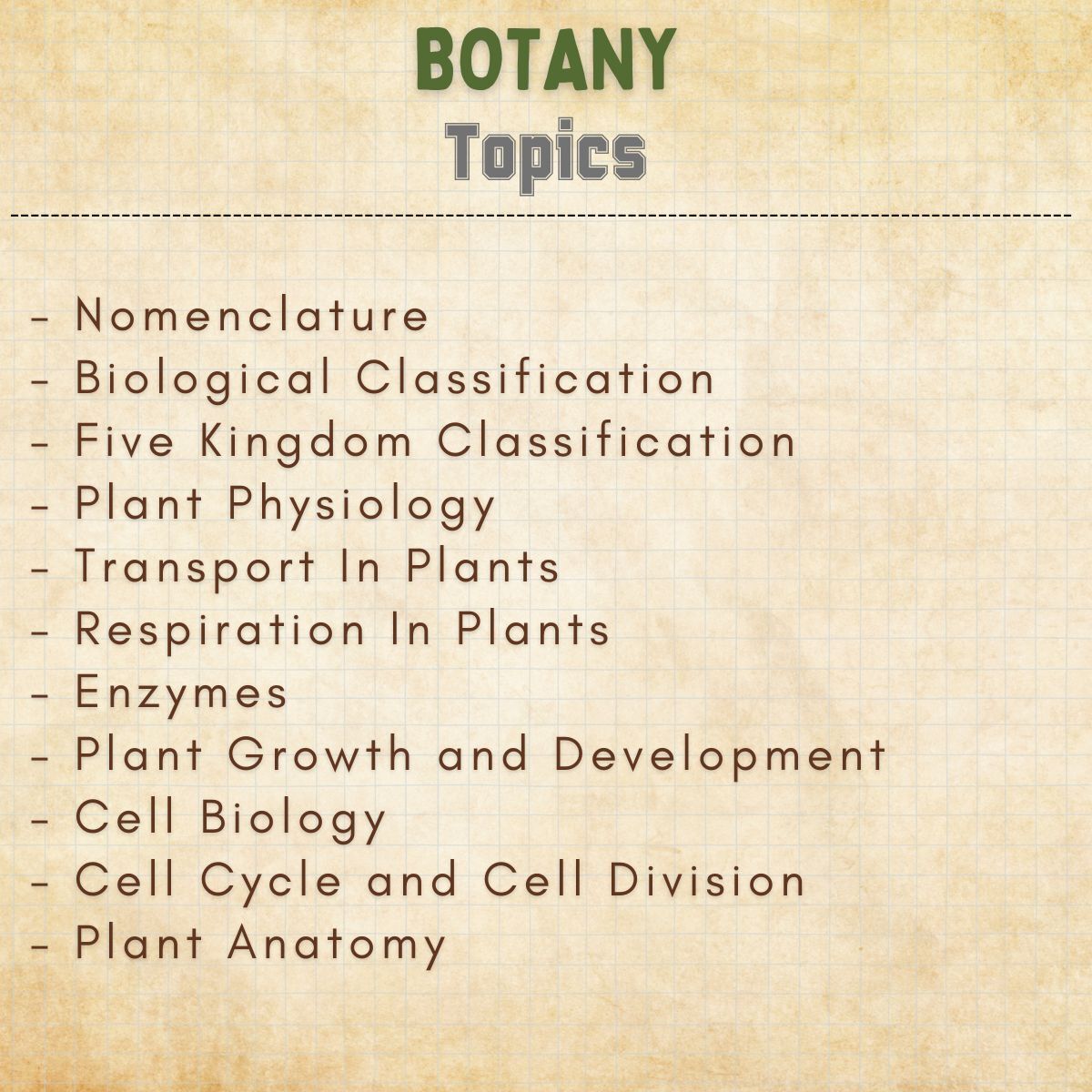 Botany handwritten notes topics list of NEET medical entrance exams preparation