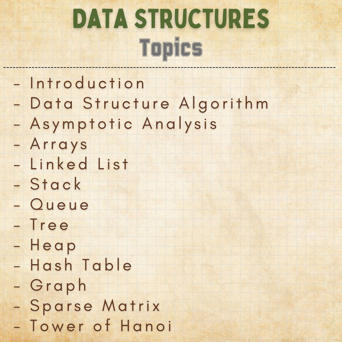 data structures algorithms programming handwritten notes topics index for computer science and IT gate exam preparation