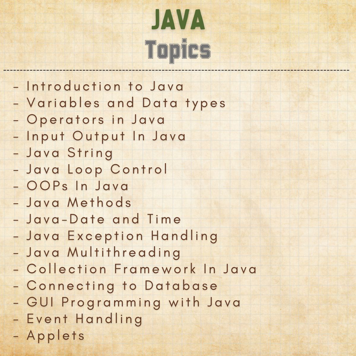 core and advanced java programming handwritten notes topics index for university computer science and IT gate exam preparation