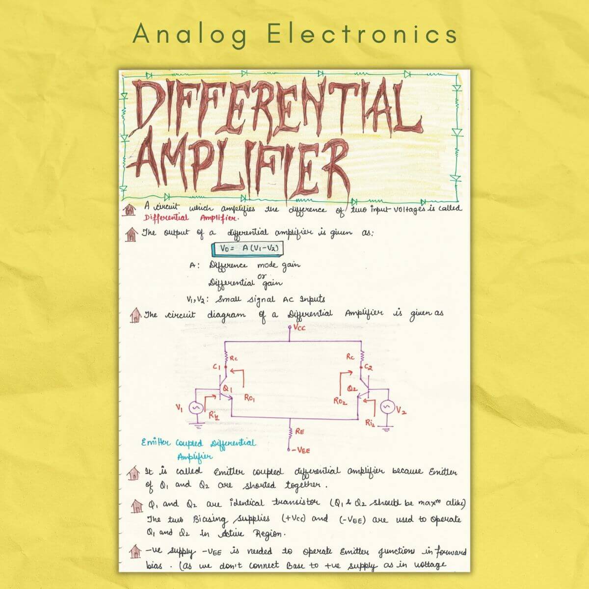 Analog Electronics Notes - Download Handwritten Notes PDF