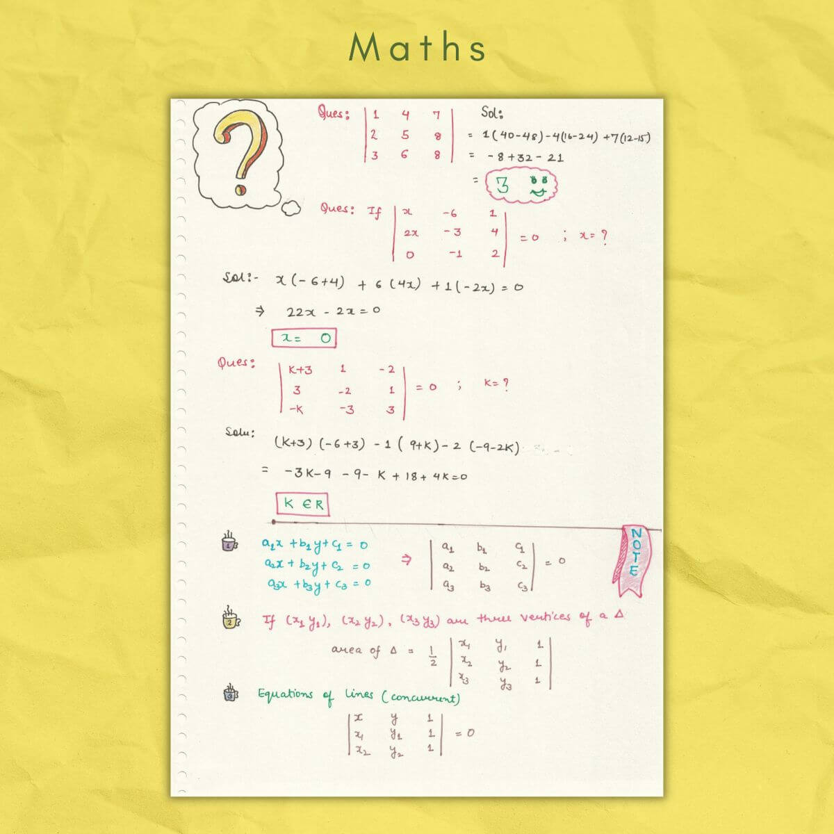 matrix questions math notes