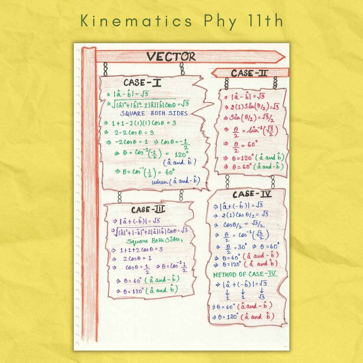 vector cases kinematics physics grade class 11