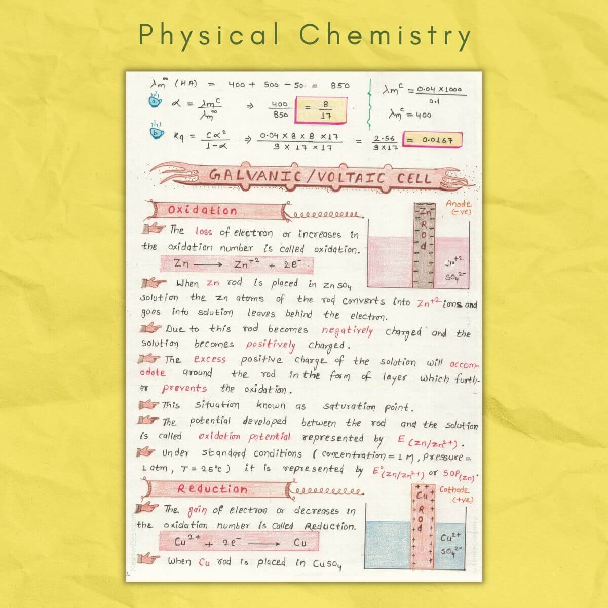 galvanic voltaic cell in physical chemistry class12