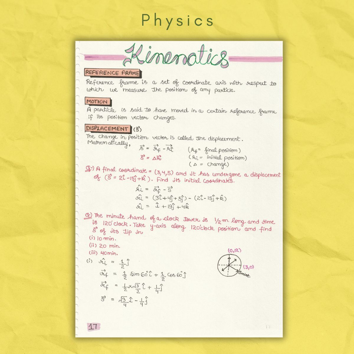 physics notes kinematics