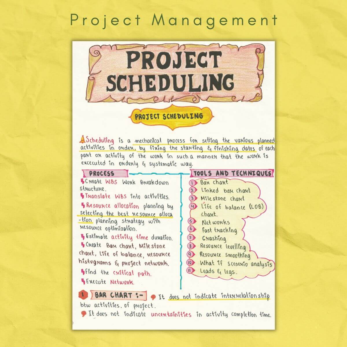 project scheduling in project management