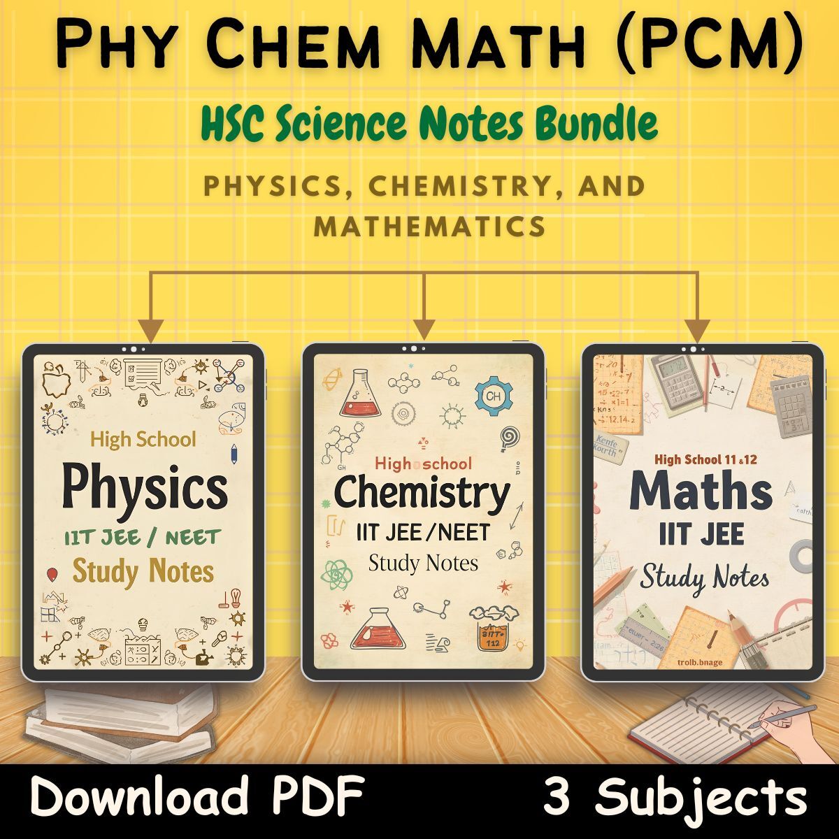 physics chemistry math pcm study notes pdf first front cover page