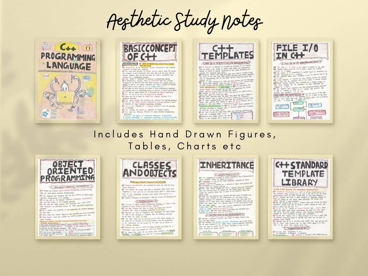 C and C++ Programming Language Aesthetic Notes Bundle [PDF] - NewtonDesk