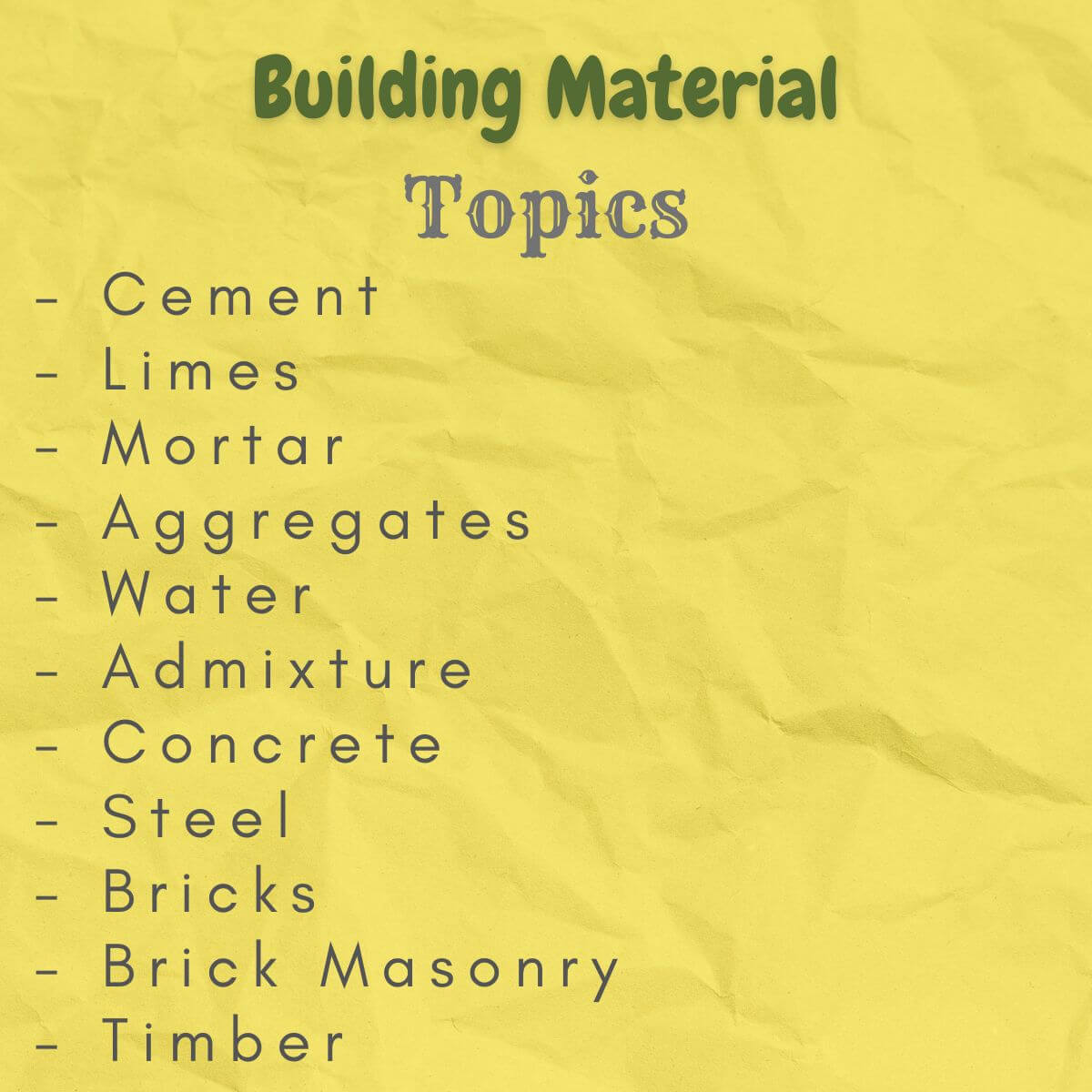 building material topics index pdf civil engineering