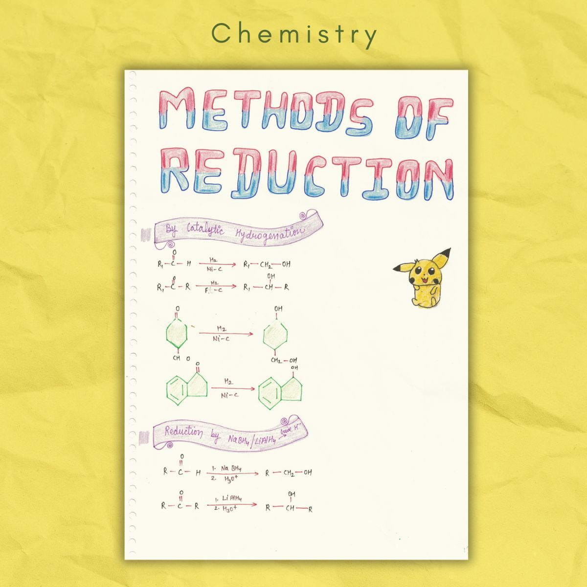 methods of reduction handwritten notes of organic chemistry