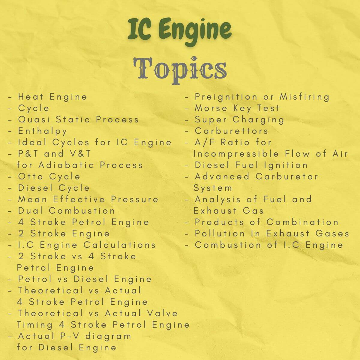 internal combustion ic engine index topics