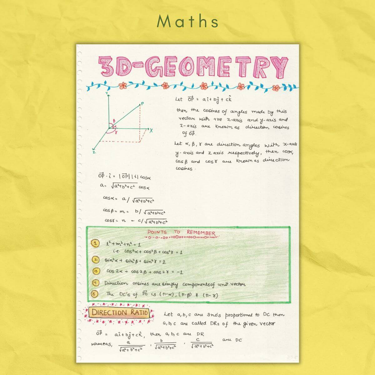 3d geometry in math study notes