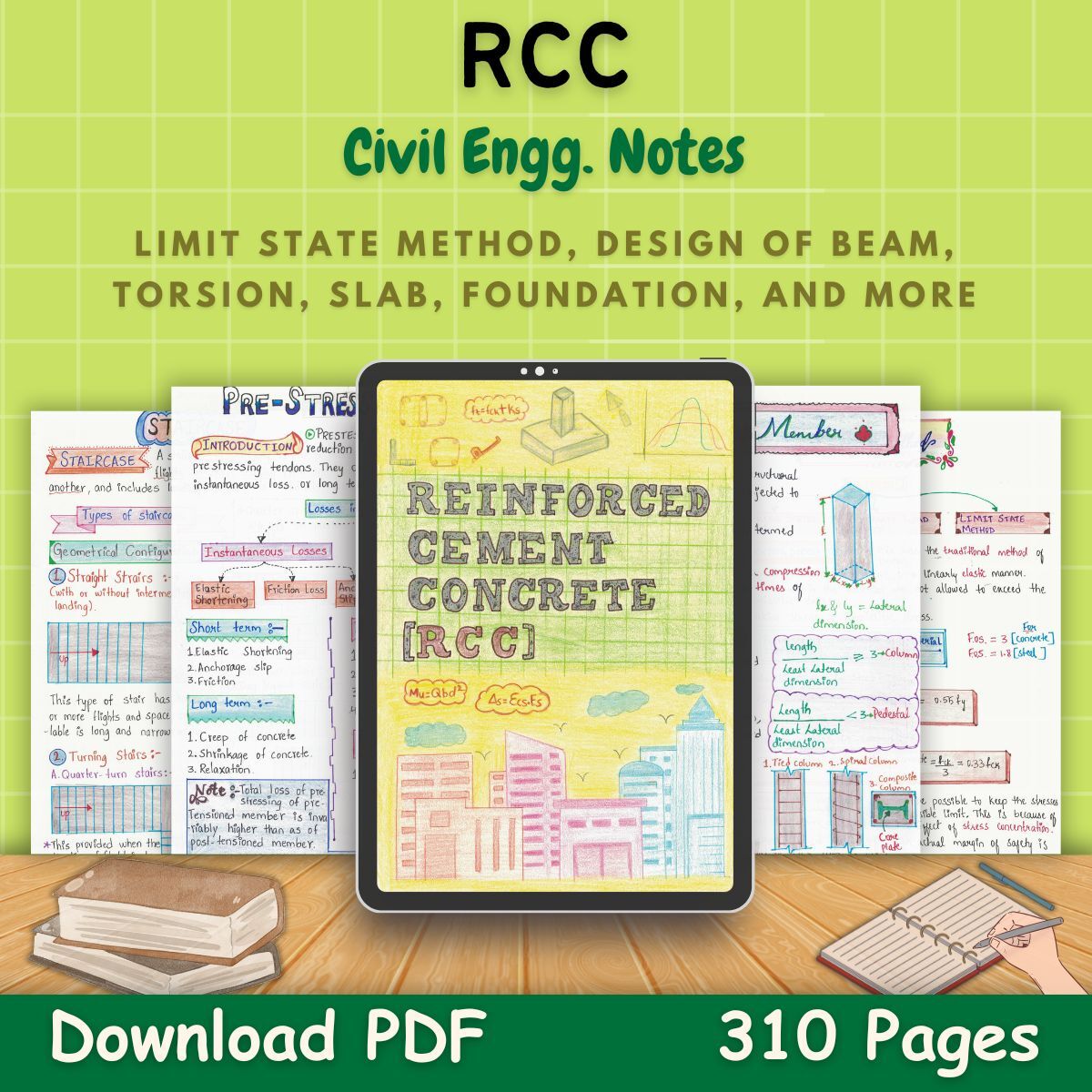 reinforced cement concert RCC notes pdf civil engg first front cover page