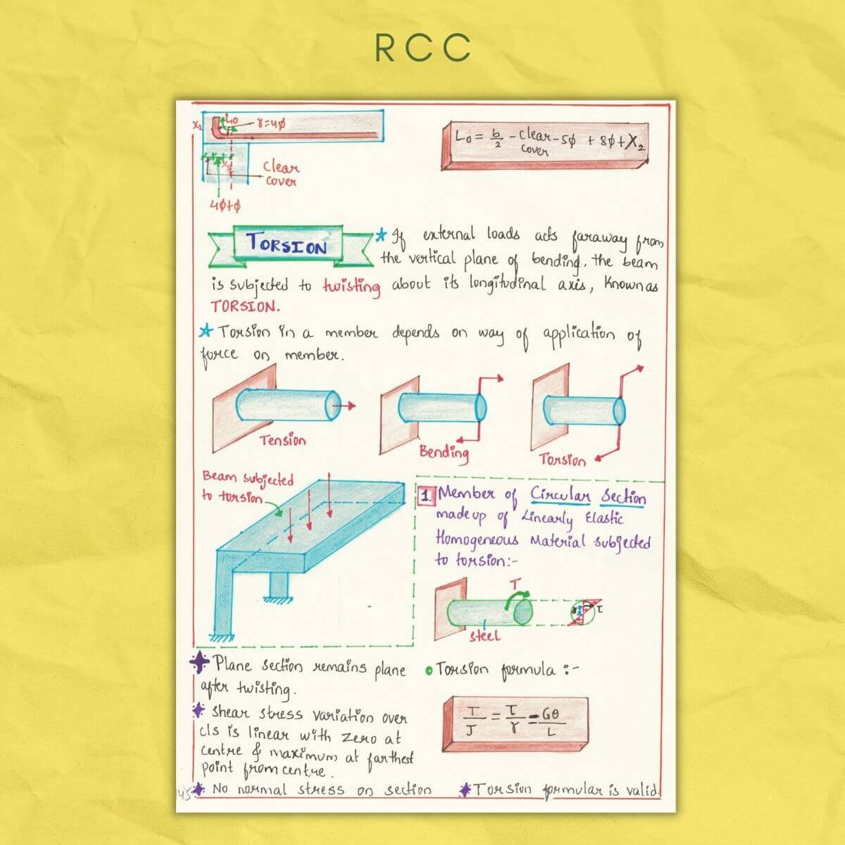 torsion in rcc reinforced cement concrete