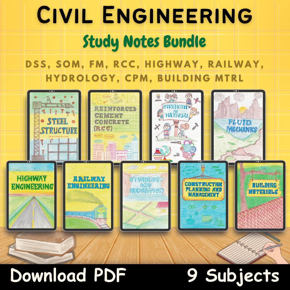 civil engineering bundle handwritten notes pdf first cover featured