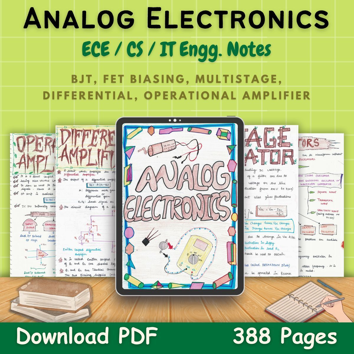analog electronics handwritten notes pdf analog electronics handwritten notes pdf first front green page