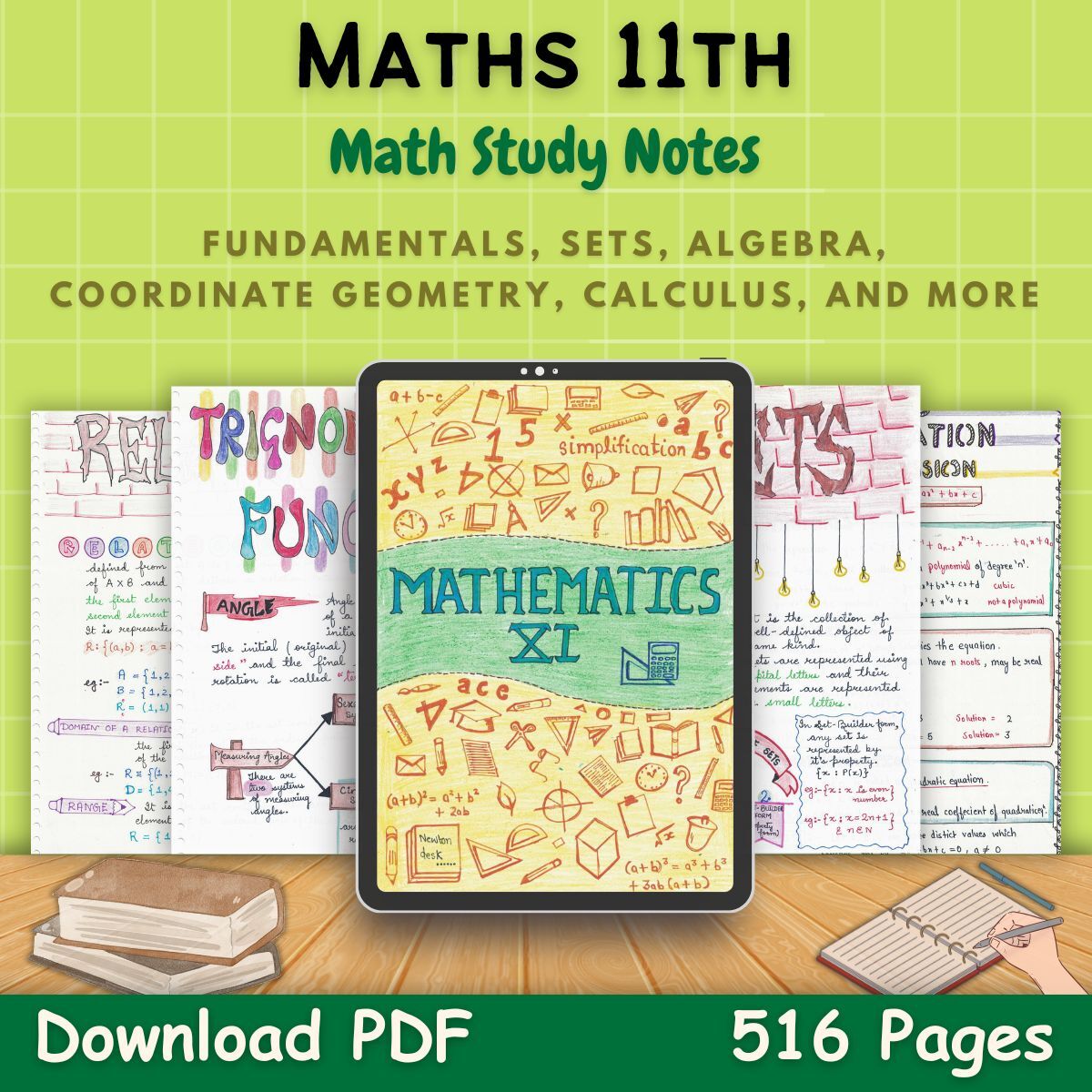 mathematics 11 handwritten Study notes pdf