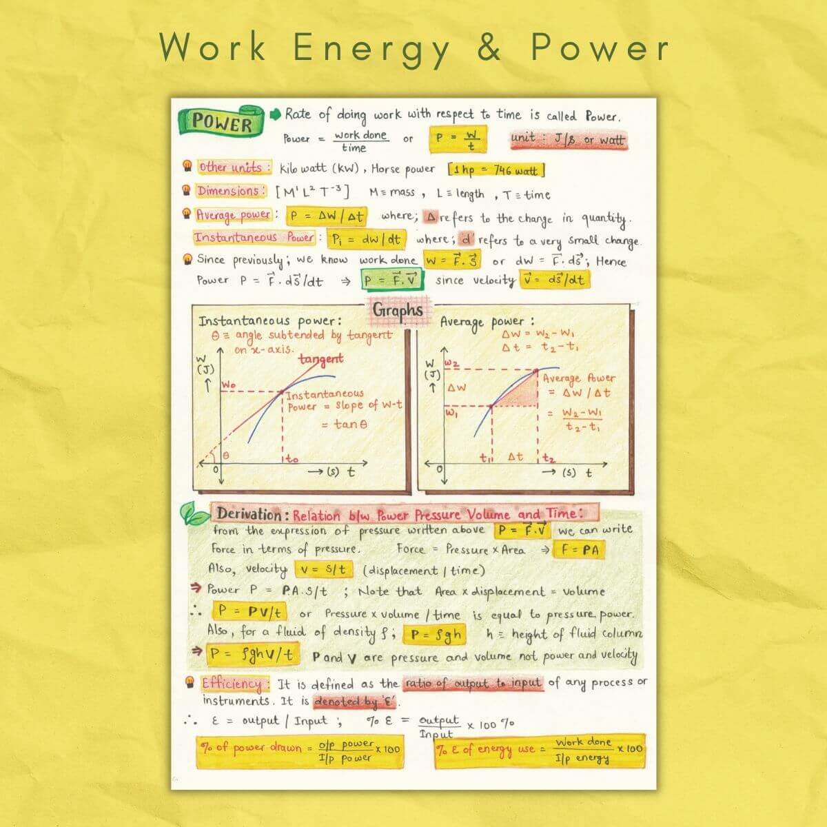 explain power in work energy power class grade 11 physics