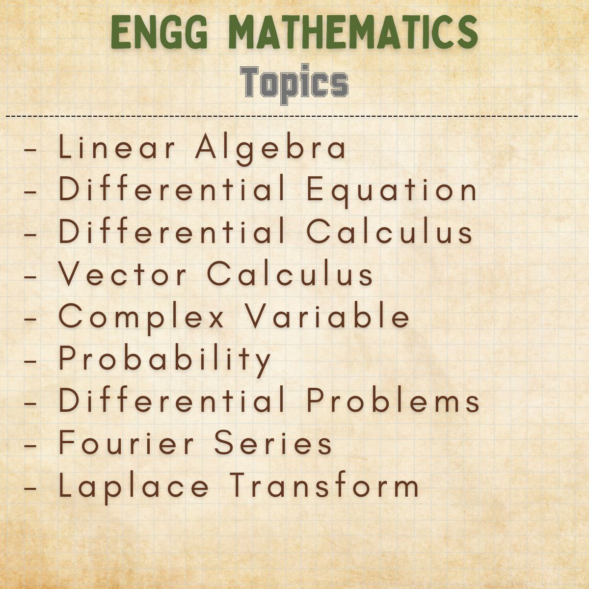 engineering mathematics real handwritten study notes topics index for engineering students for GATE ESE and other competitive exam preparation