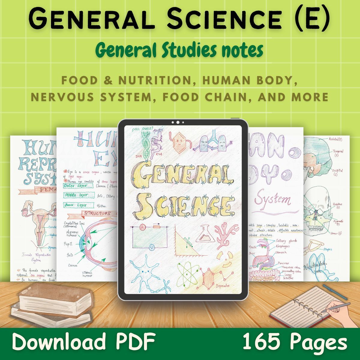 general science in english study notes pdf first front cover green page