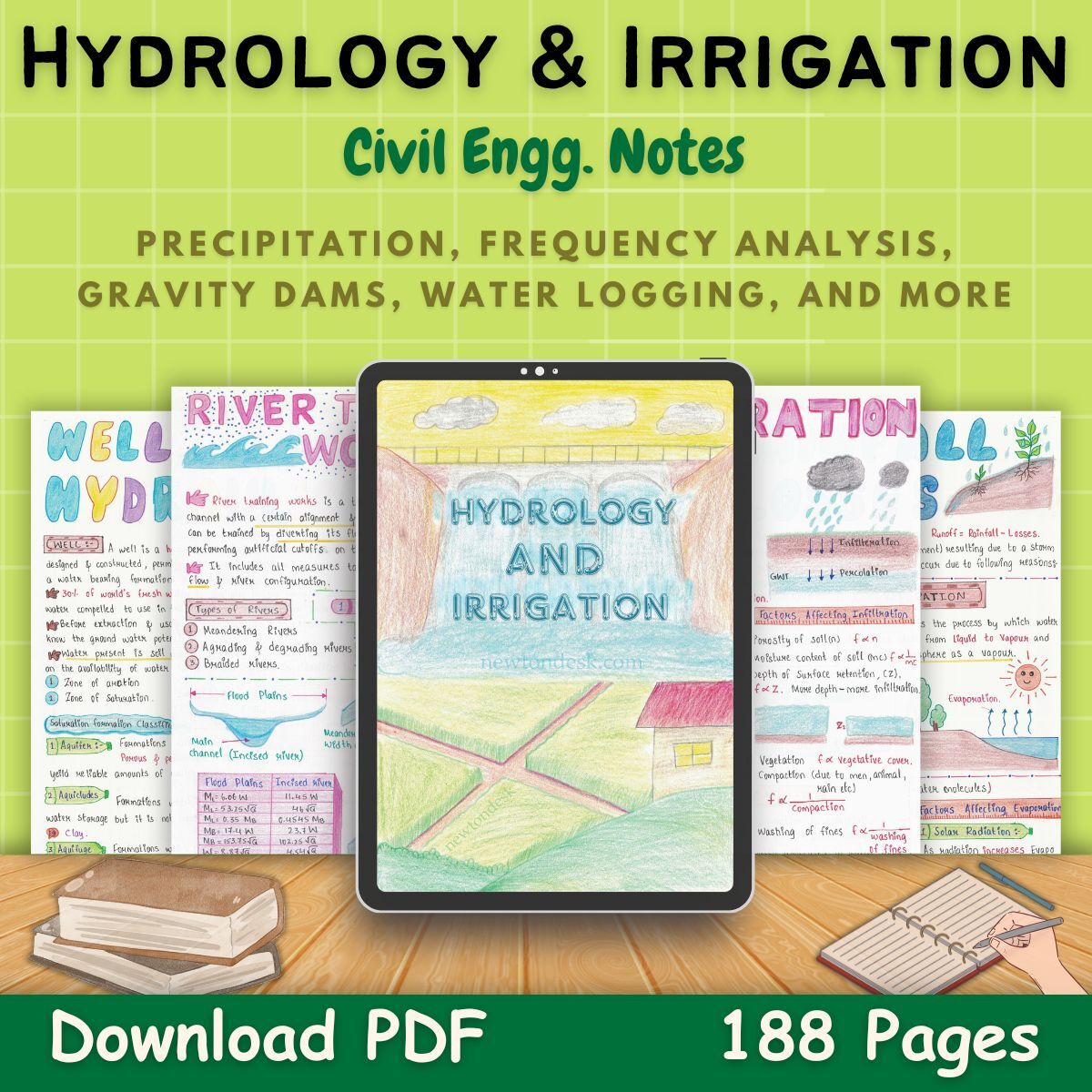 hydrology and irrigation hydrogen notes pdf civil first front cover