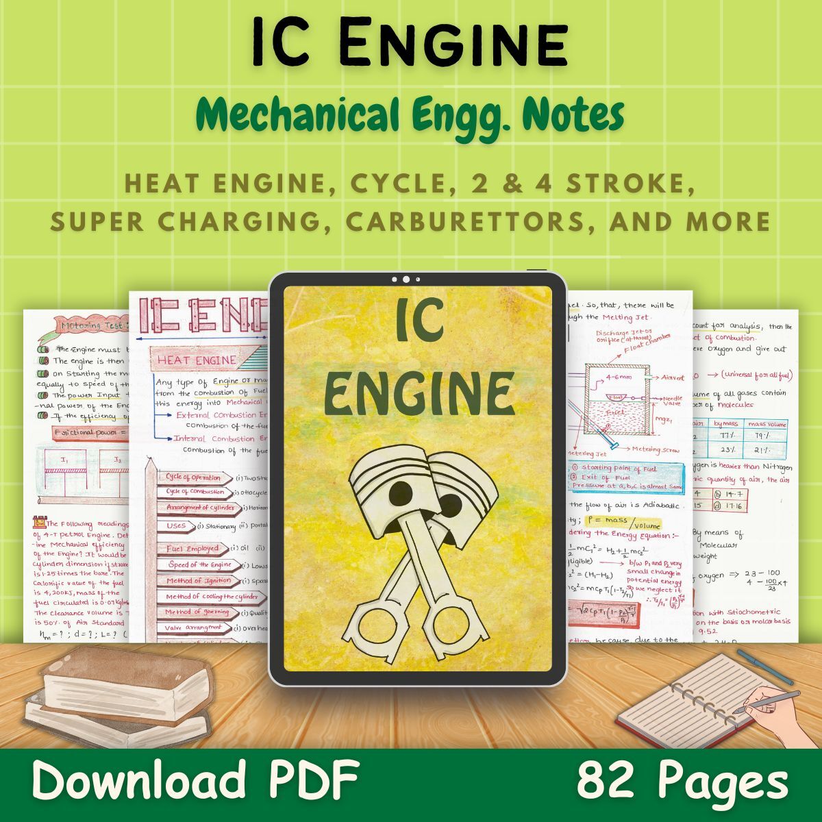 internal combustion ic engine handwritten notes pdf civil notes first front cover