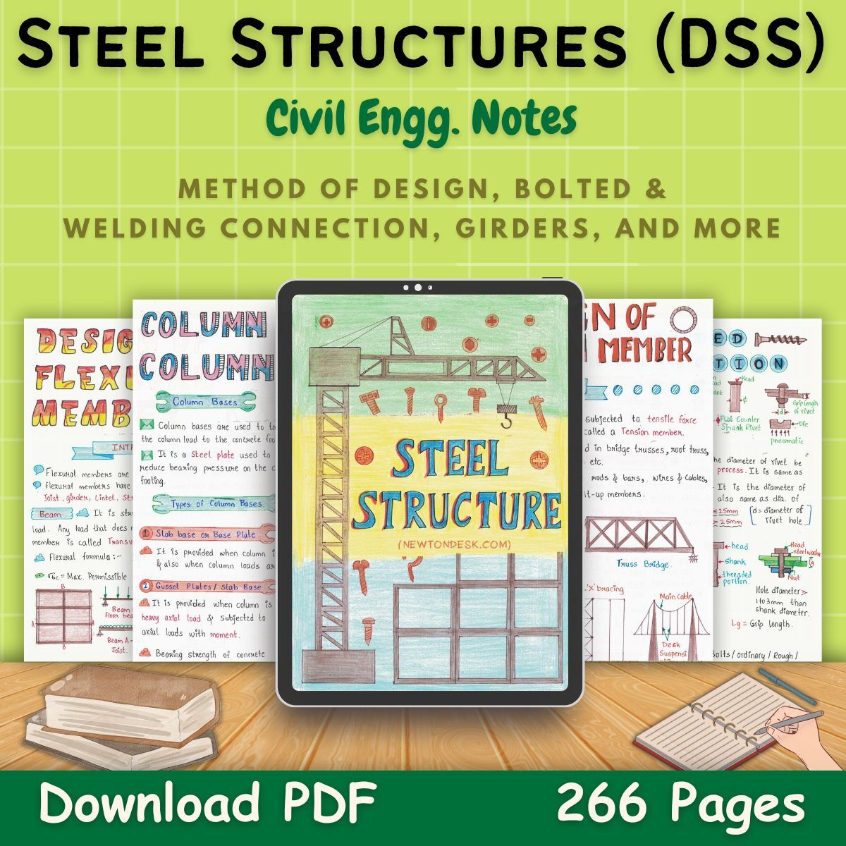 design of steel structures dss handwritten notes pdf civil engg first front cover