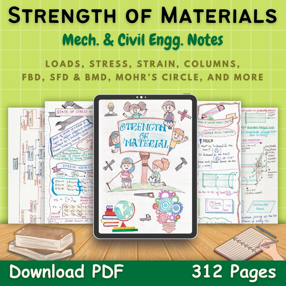 strength of materials som handwritten notes pdf first front cover