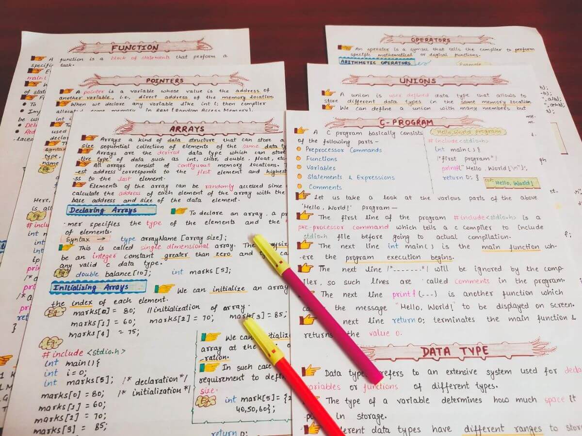 c programming language study notes clicked multiple sample image