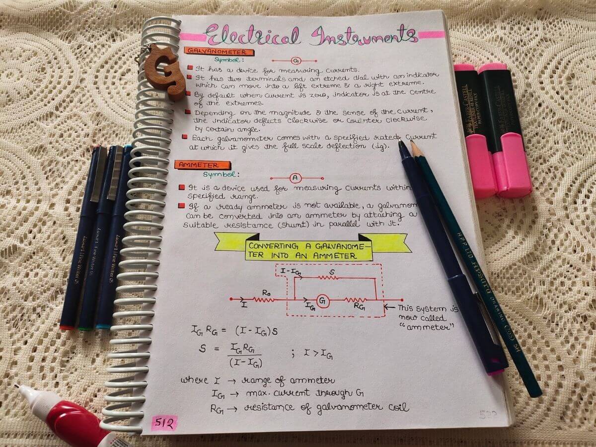 physics electrical instruments study notes clicked sample image