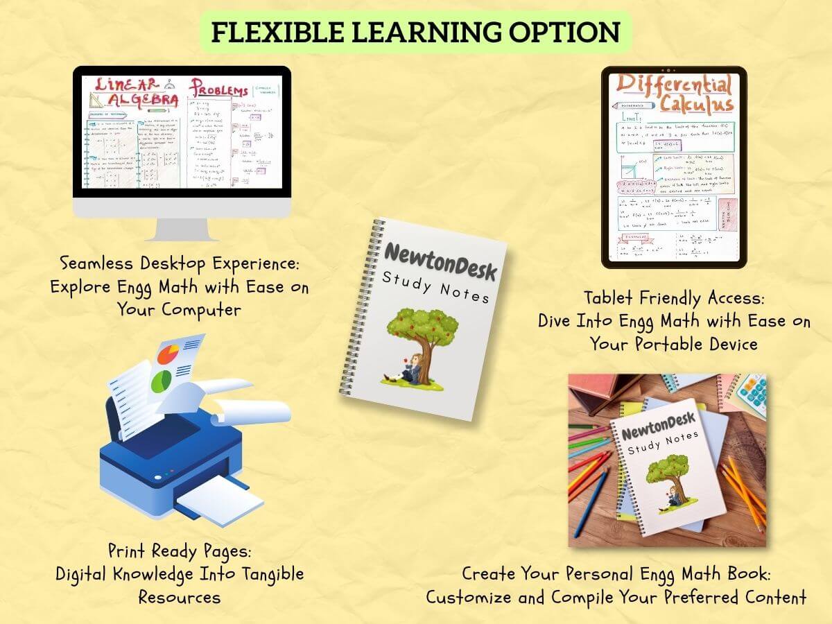 engineering mathematics study notes printing instruction or guide with light yellow color background