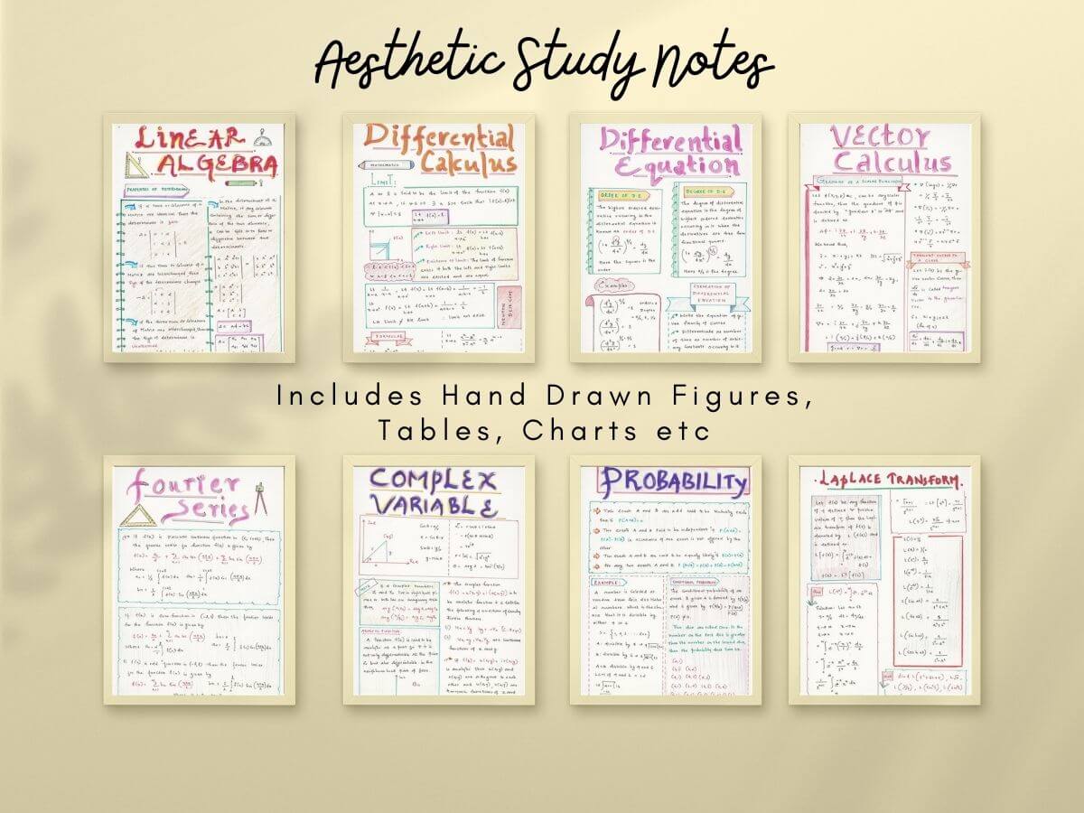 engineering mathematics study notes printing instruction or guide with light yellow color background
